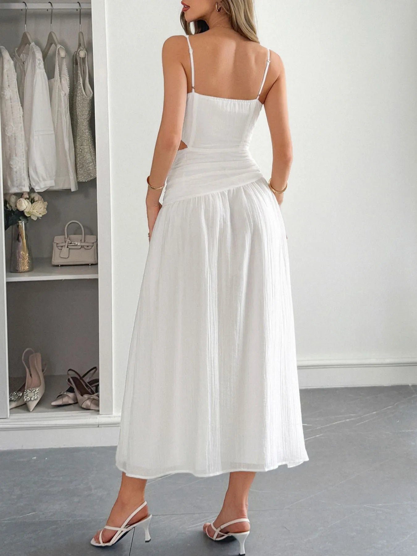 Cutout V-Neck Sleeveless Midi Dress - Blushé Belle