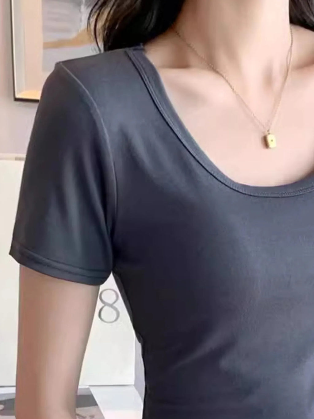 Plus Size Round Neck Short Sleeve T-Shirt - Blushé Belle