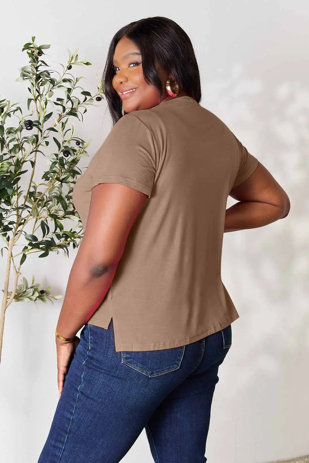 Basic Bae Full Size Round Neck Short Sleeve T-Shirt - Blushé Belle