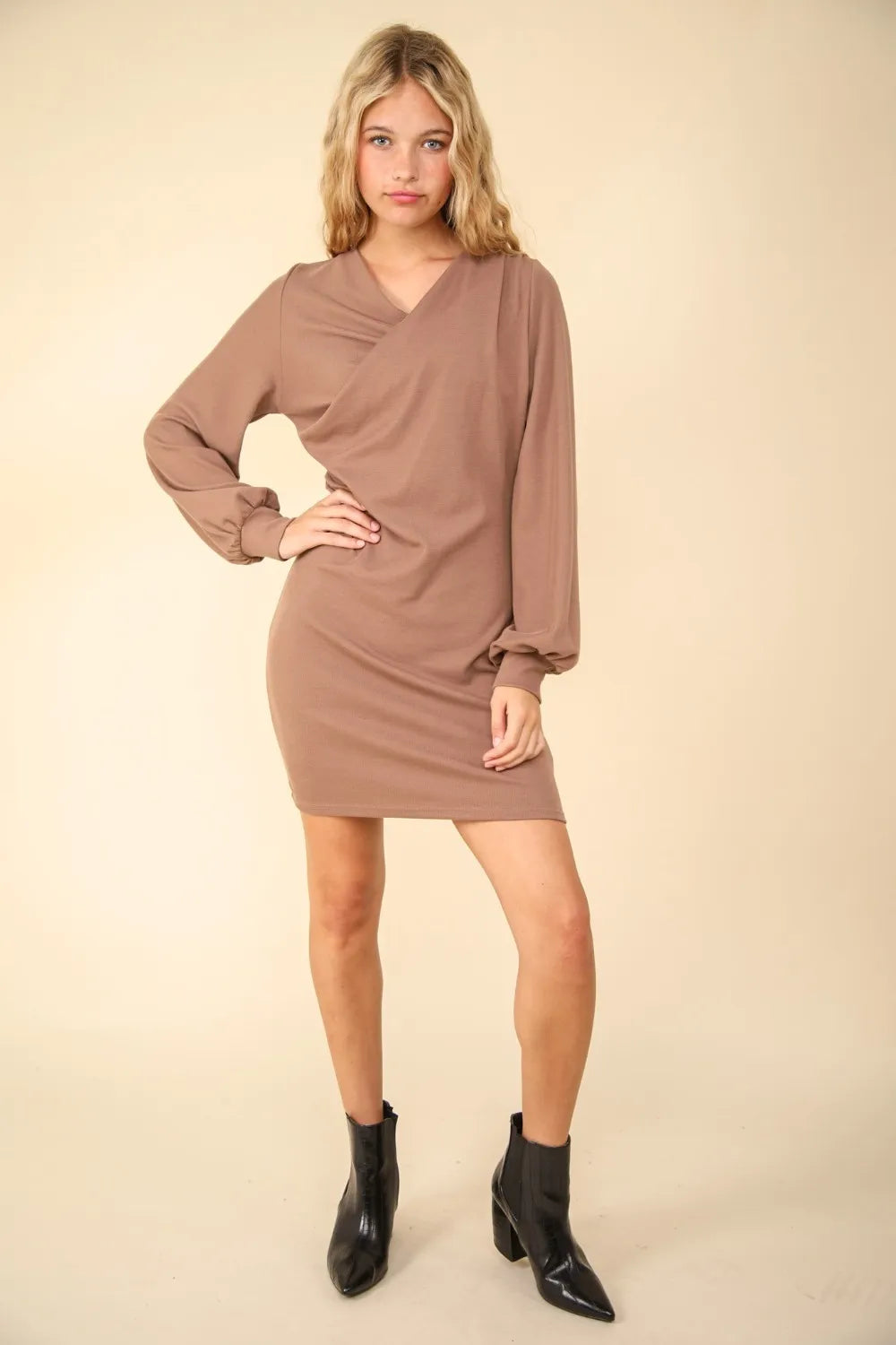VERY J Ruched Detail Bodycon Mini Dress - Blushé Belle