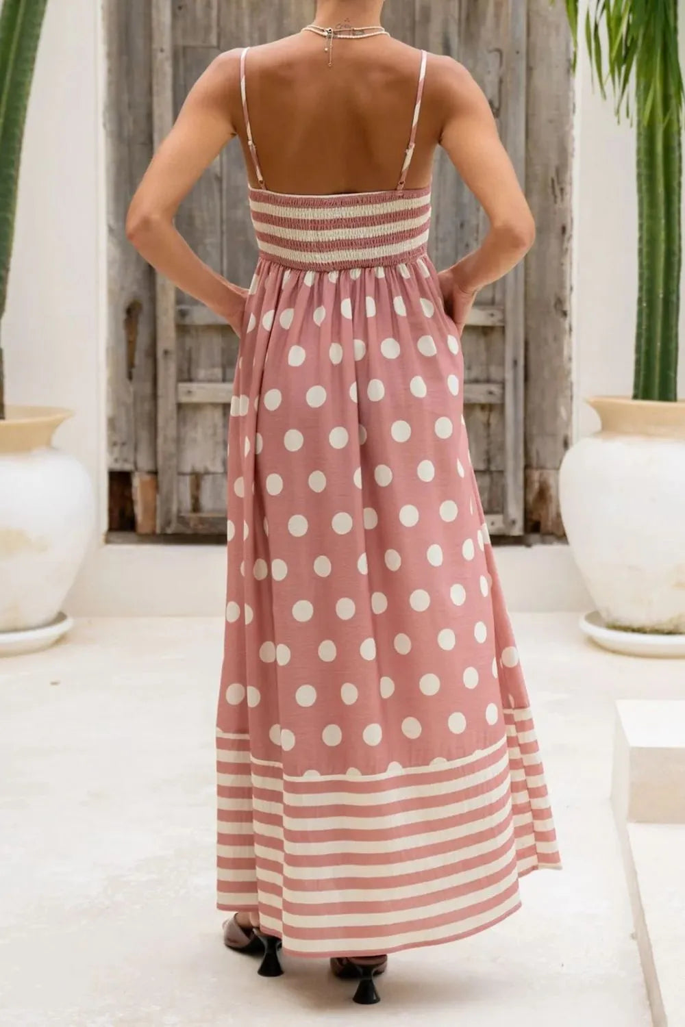 Polka Dot Square Neck Cami Dress - Blushé Belle
