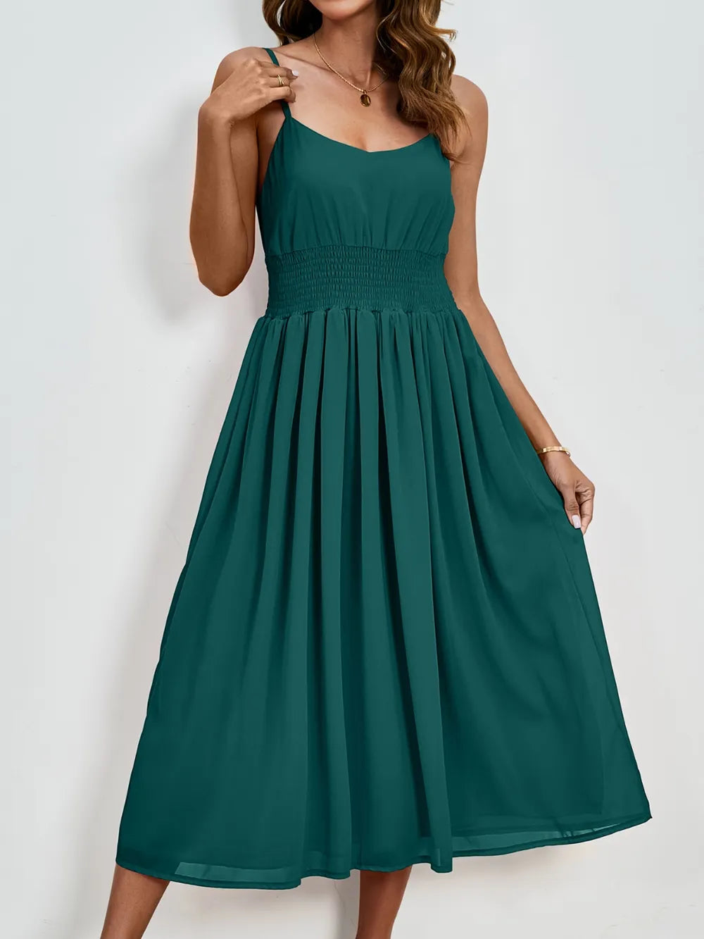 Scoop Neck Midi Cami Dress - Blushé Belle