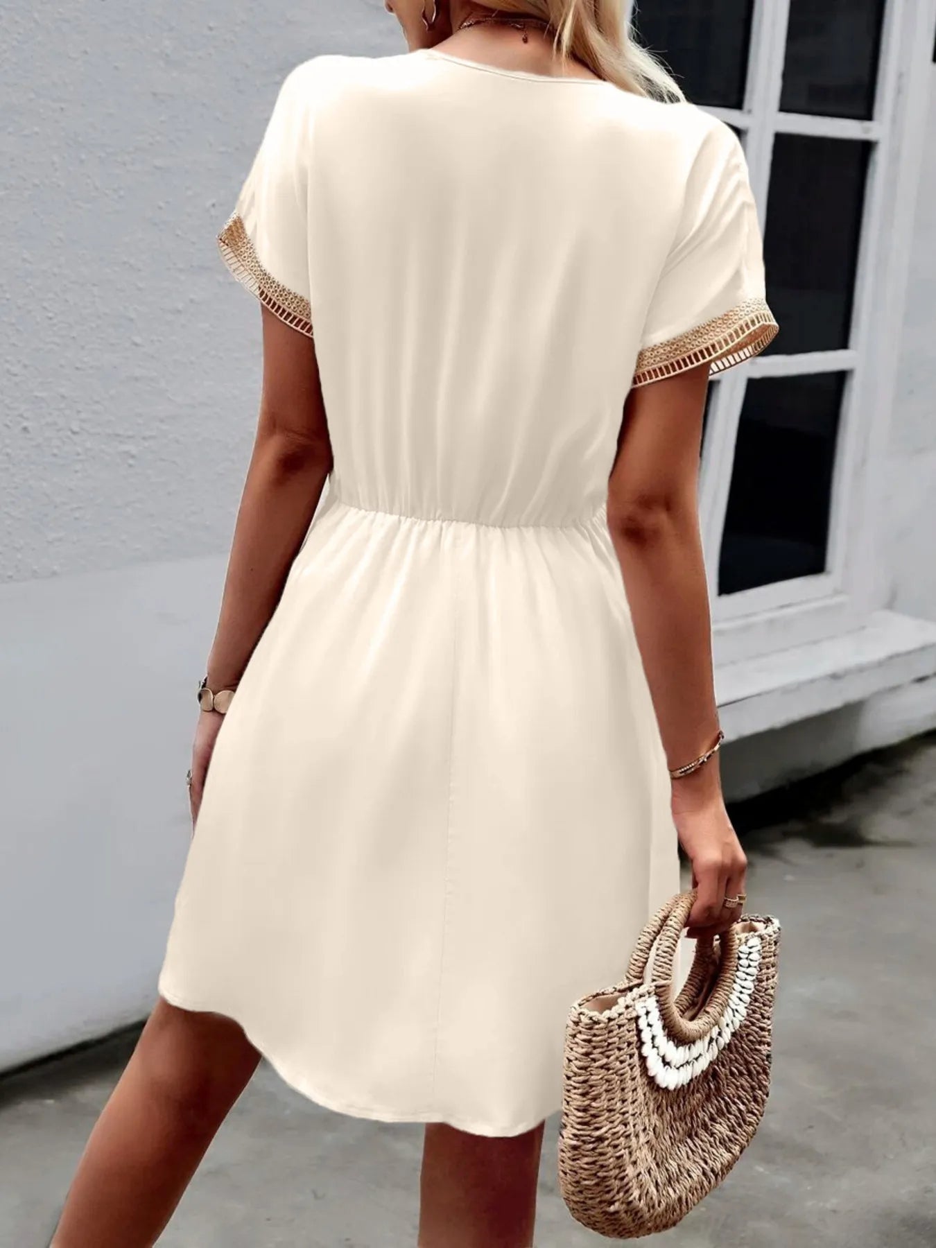 V-Neck Short Sleeve Mini Dress - Blushé Belle