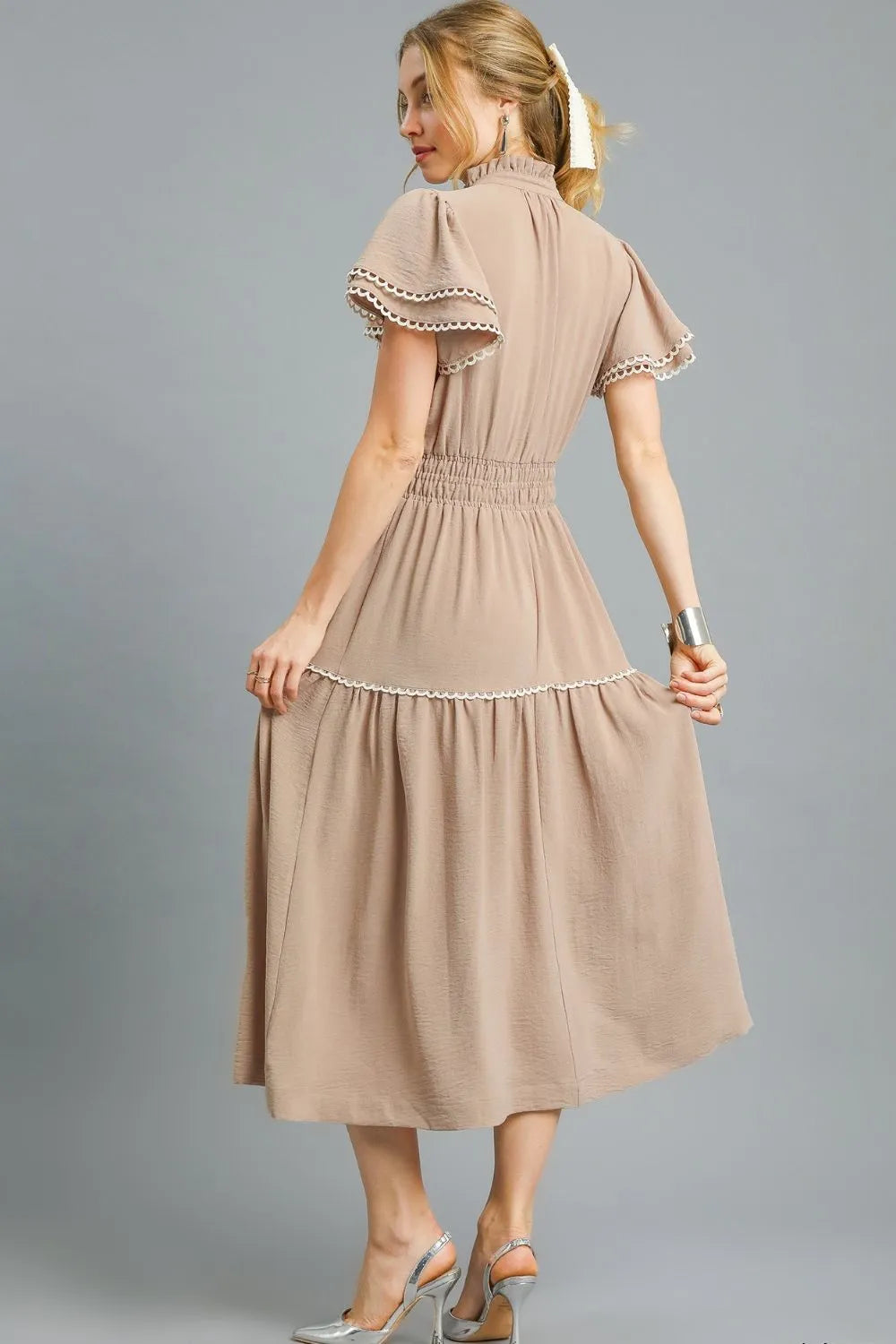 Umgee Tiered Flutter Sleeve Midi Dress - Blushé Belle