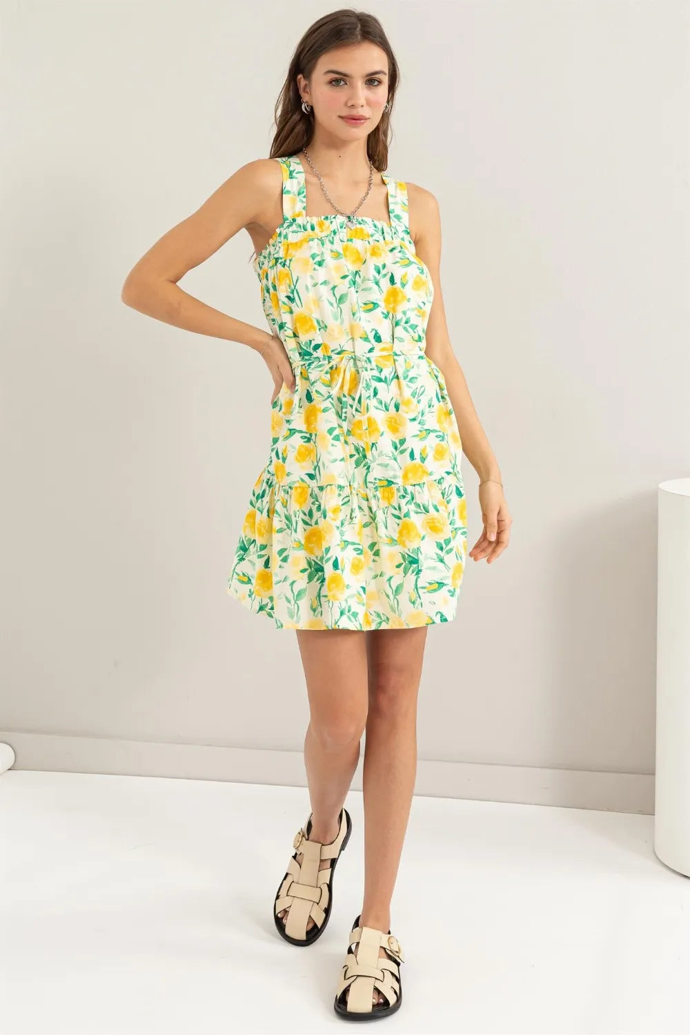 HYFVE Floral Tie Shoulder Mini Dress - Blushé Belle