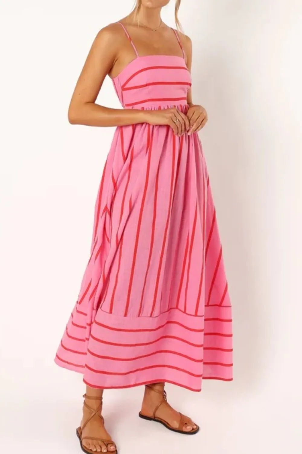 Striped Square Neck Cami Dress - Blushé Belle