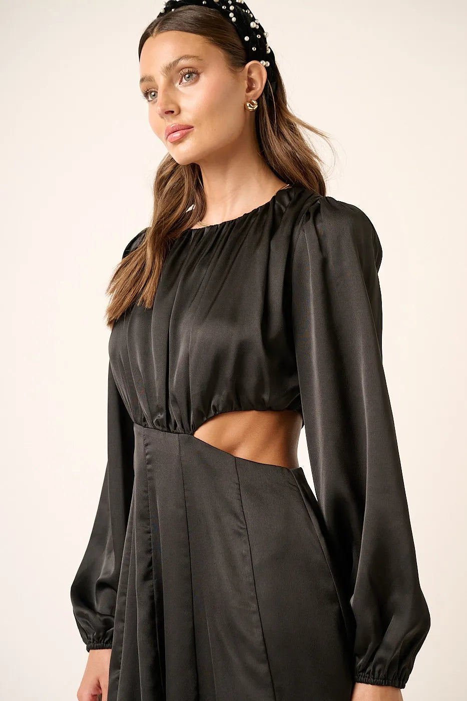 Mittoshop Satin Side Cutout Detail Mini Dress - Blushé Belle