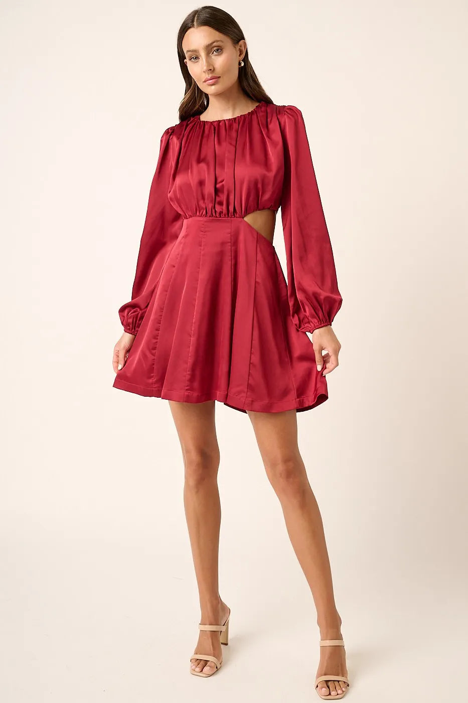Mittoshop Satin Side Cutout Detail Mini Dress - Blushé Belle