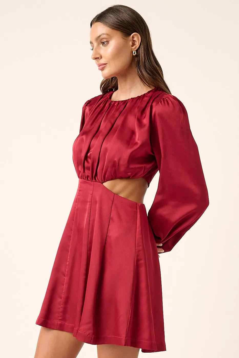 Mittoshop Satin Side Cutout Detail Mini Dress - Blushé Belle