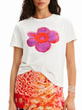 Flower Graphic Round Neck T-Shirt - Blushé Belle