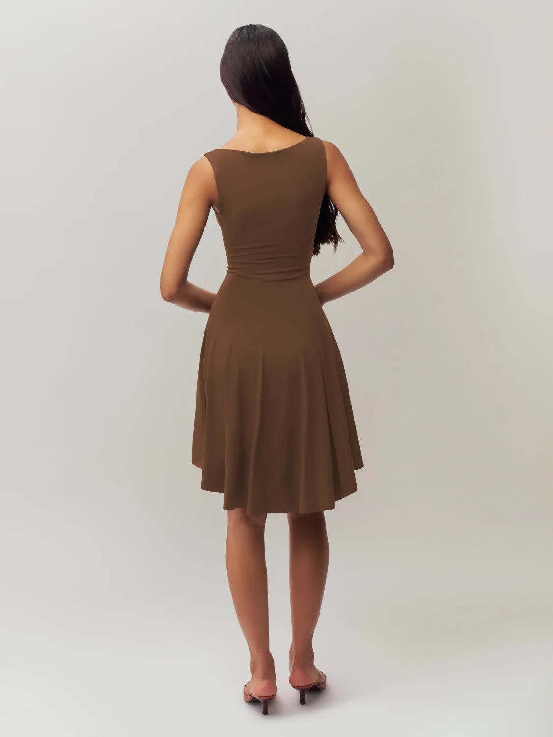 High-Low Round Neck Sleeveless Dress - Blushé Belle