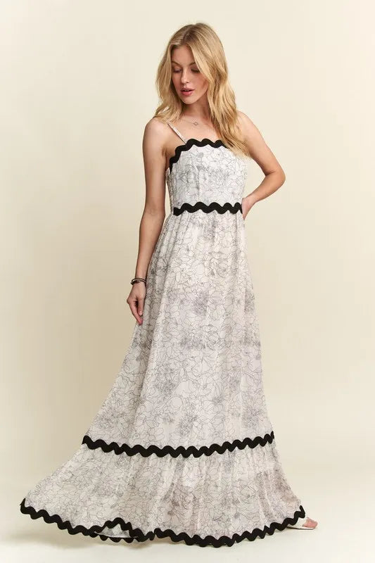 ADORA Floral Adjustable Strap Maxi Cami Dress - Blushé Belle