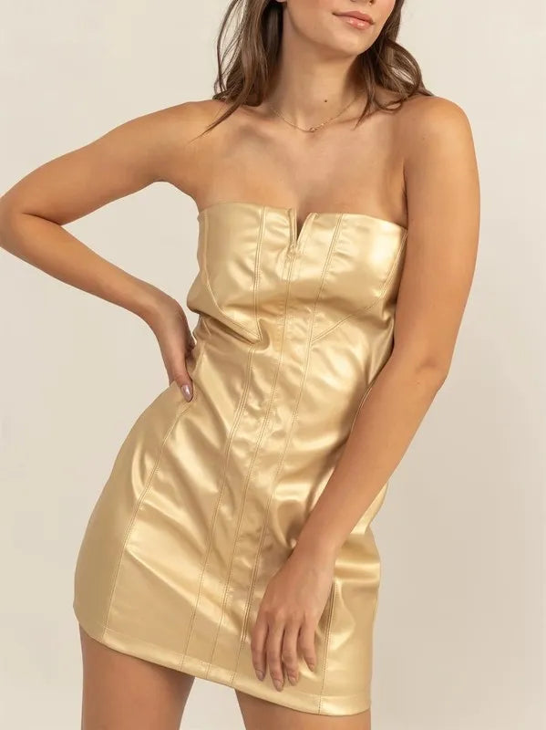 HYFVE Metallic Slip Mini Dress - Blushé Belle