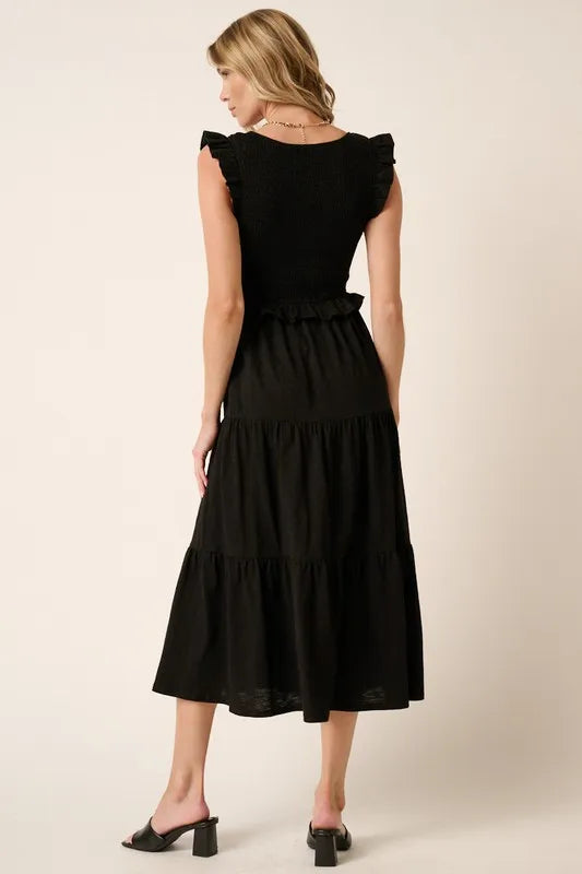 Mittoshop Smocked Ruffled Tiered Midi Dress - Blushé Belle