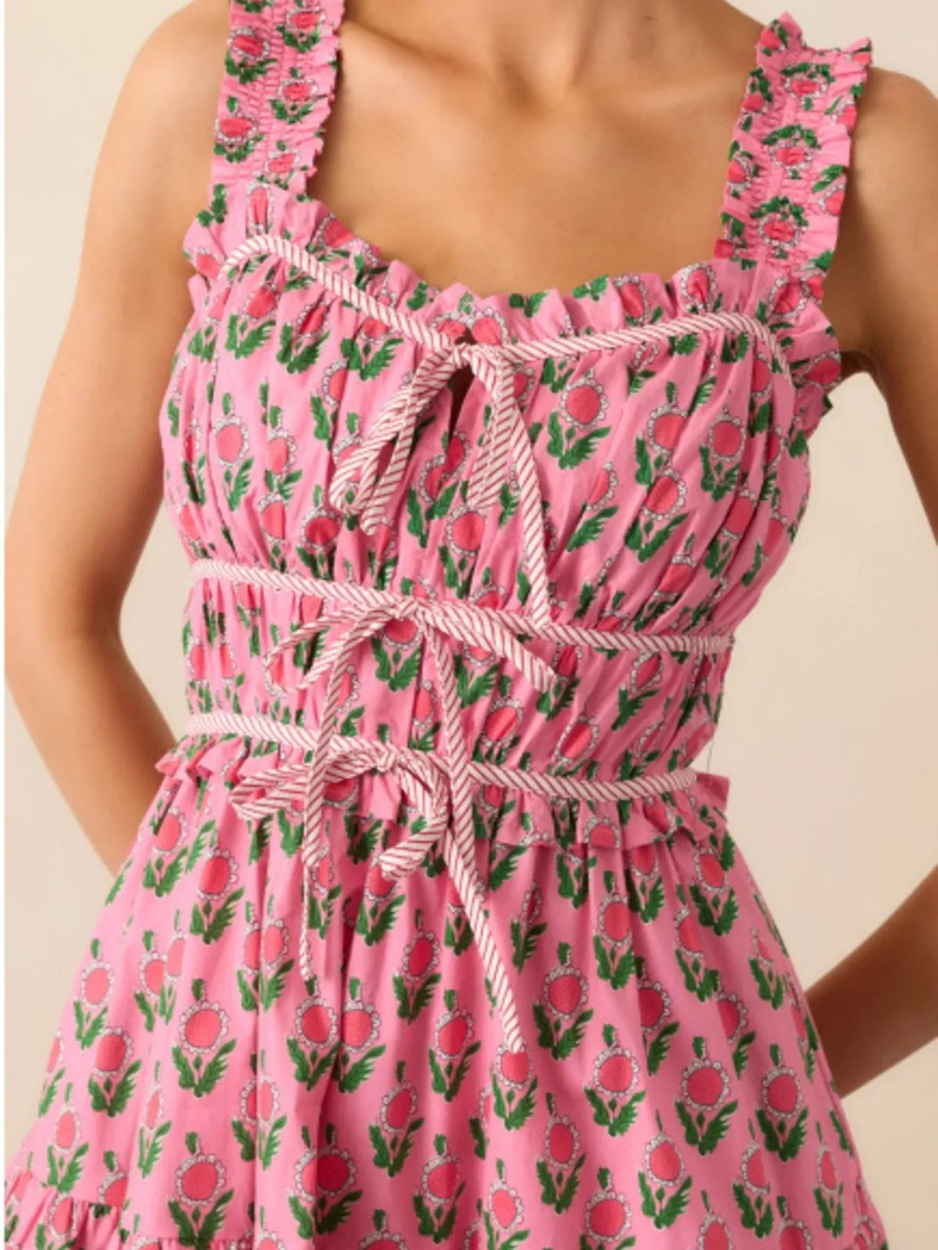Floral Print Ruffled Midi Dress with Pockets - Blushé Belle