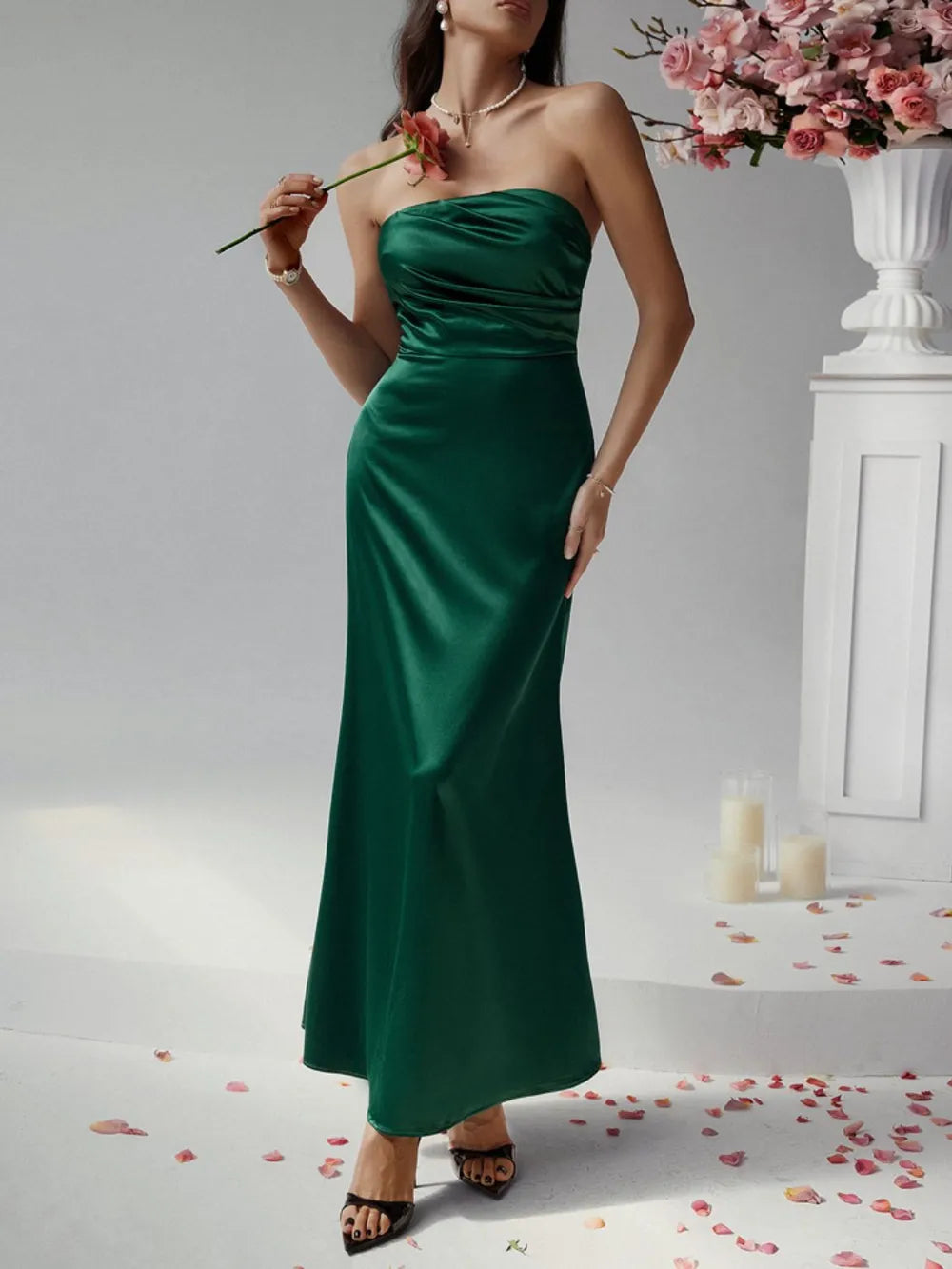 Devine Ruched Tube Maxi Dress - Blushé Belle