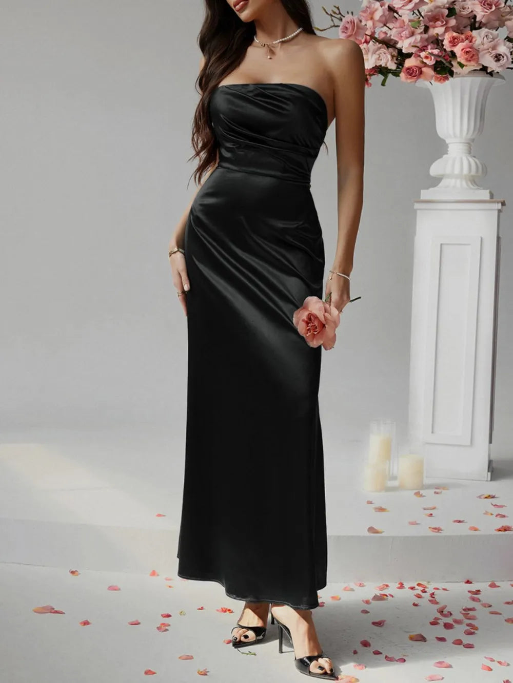 Devine Ruched Tube Maxi Dress - Blushé Belle