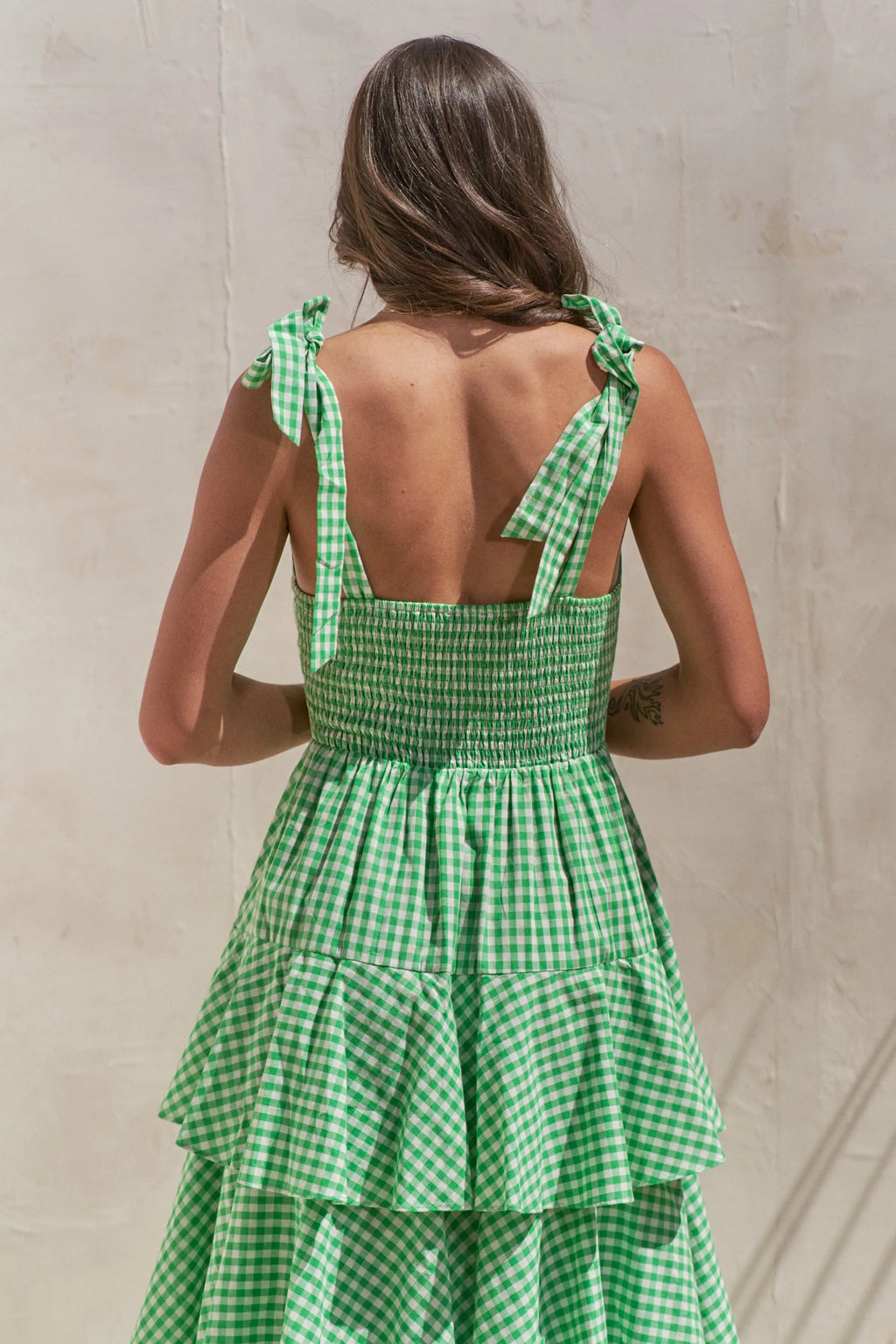 Jade By Jane Full Size Sleeveless Gingham Print Tiered Midi Dress Plus Size - Blushé Belle