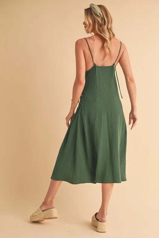 Aemi+Co Side Button Midi Cami Dress - Blushé Belle