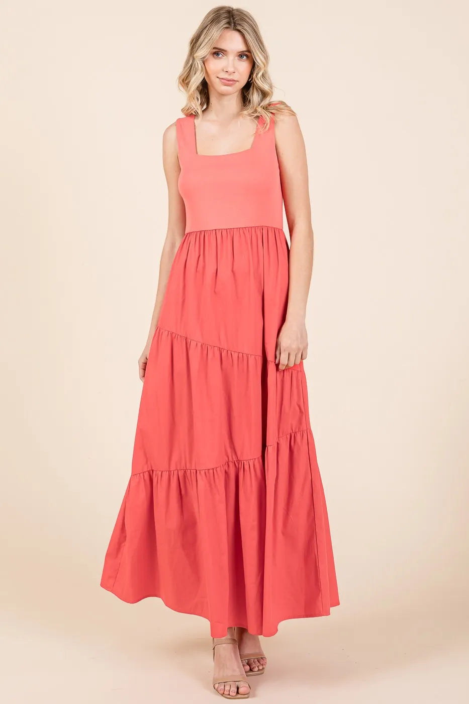 Mittoshop Mix Media Square Neck Maxi Dress - Blushé Belle