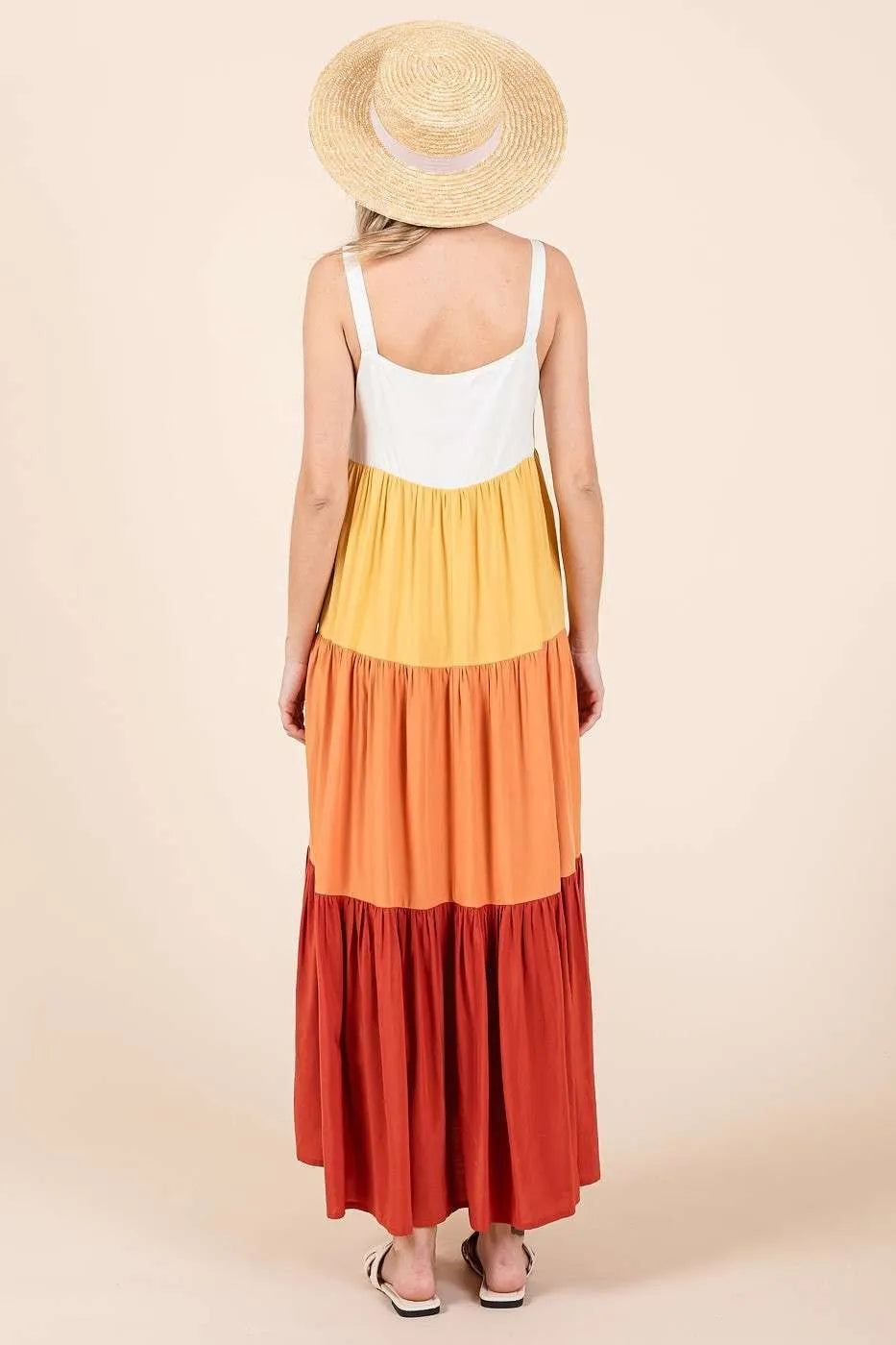 Mittoshop Color Block Tiered Pull-On Maxi Dress - Blushé Belle