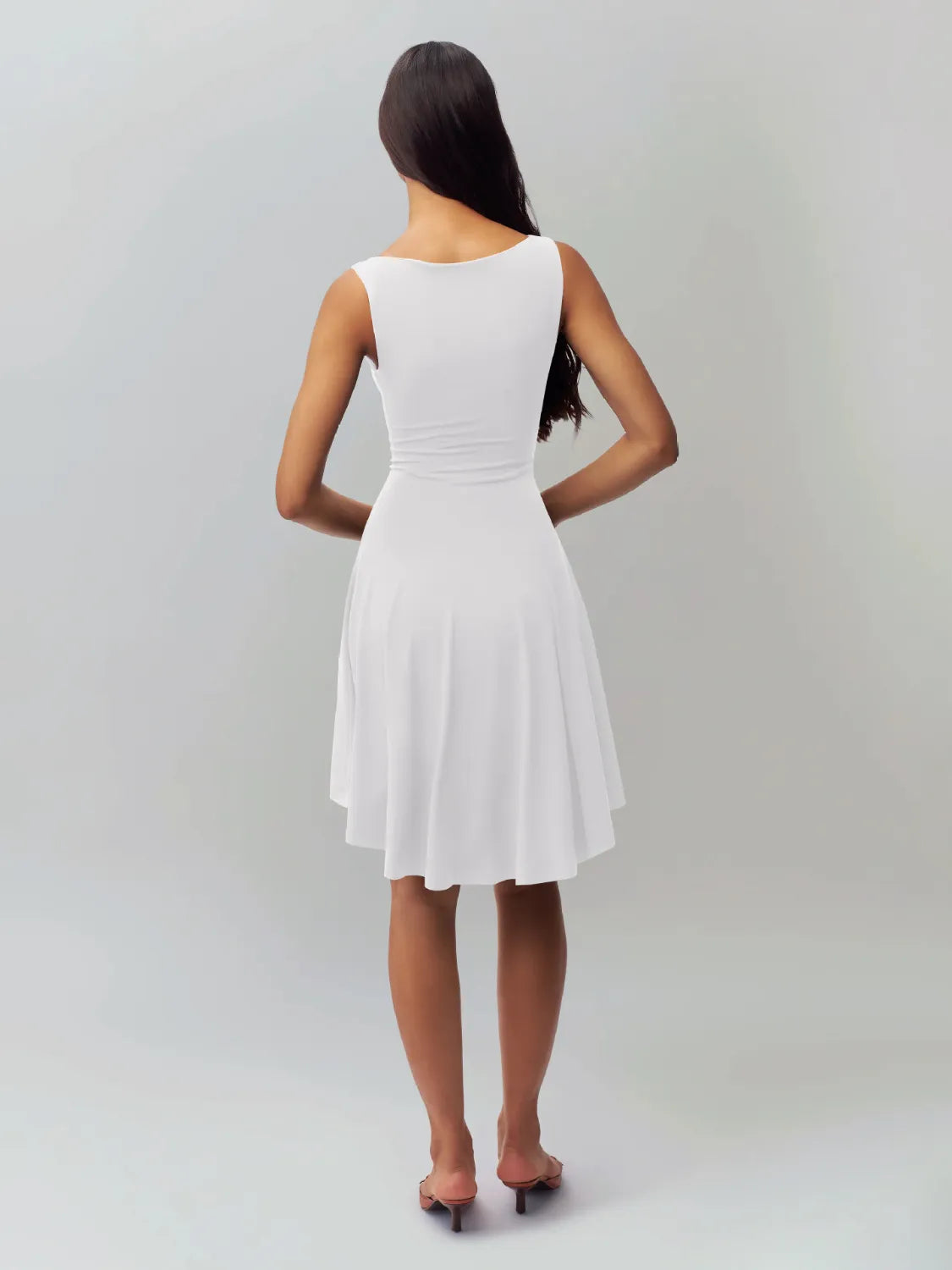 High-Low Round Neck Sleeveless Dress - Blushé Belle