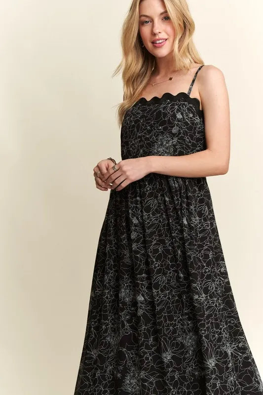 ADORA Floral Adjustable Strap Maxi Cami Dress - Blushé Belle