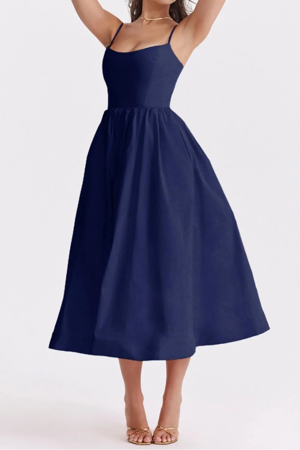 Floral Print Spaghetti Strap Midi Dress - Blushé Belle
