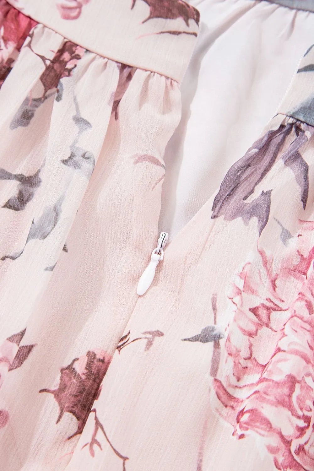 Floral Pleated Deep V Backless Maxi Dress - Blushé Belle