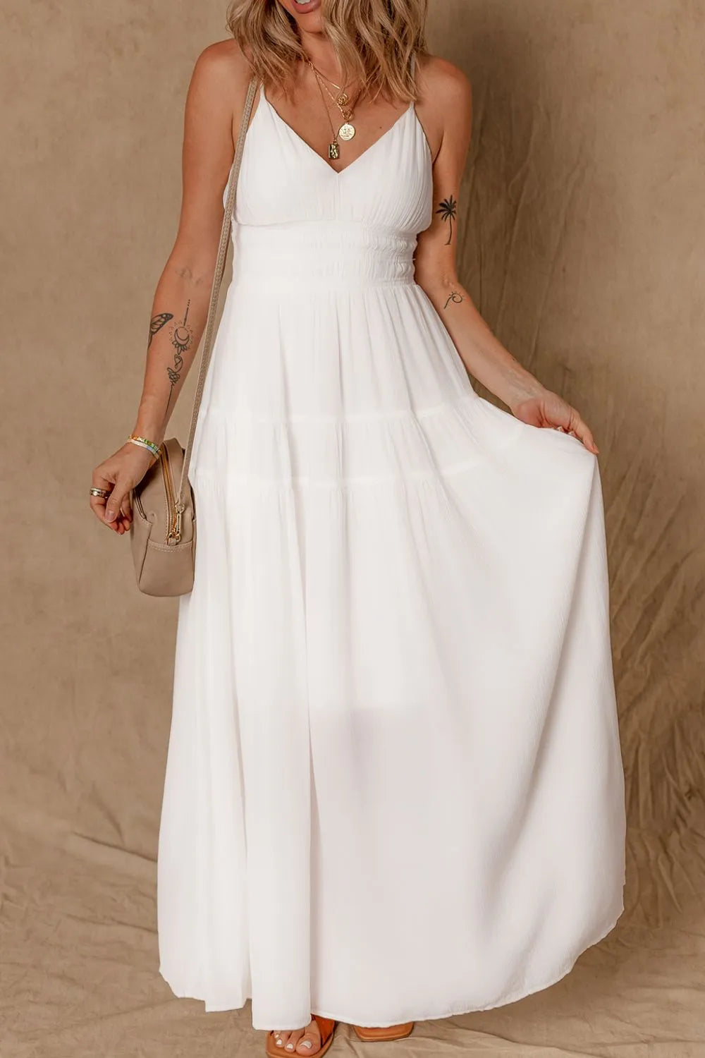 V-Neck High Waist Cami Dress - Blushé Belle