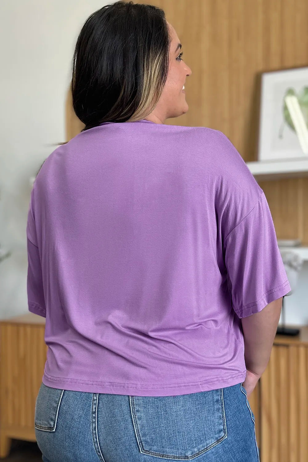 Basic Bae Bamboo Full Size Round Neck Drop Shoulder T-Shirt - Blushé Belle