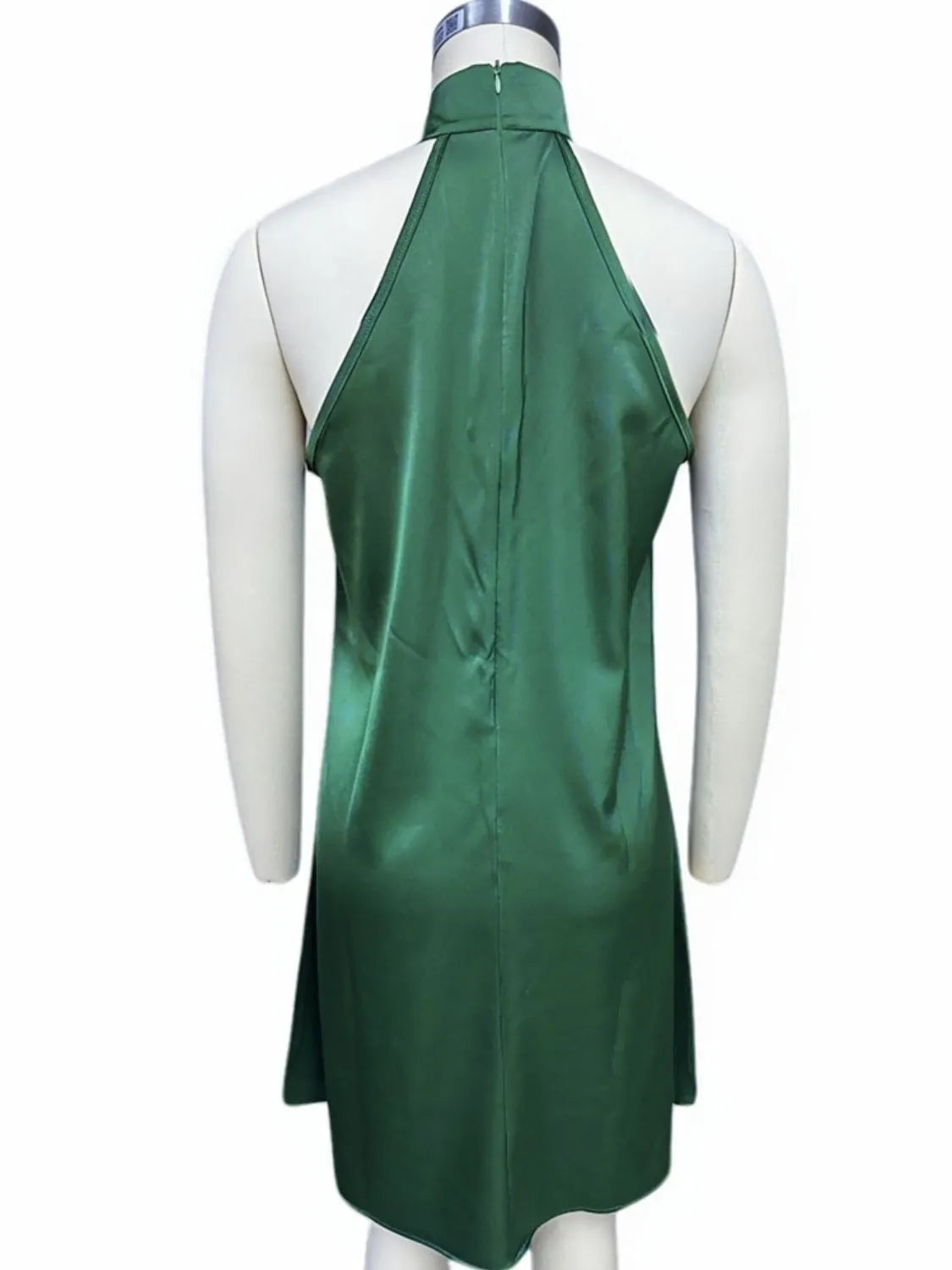 Grecian Neck Satin Mini Dress - Blushé Belle