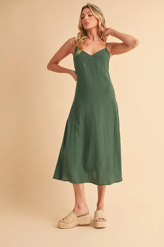 Aemi+Co Side Button Midi Cami Dress - Blushé Belle