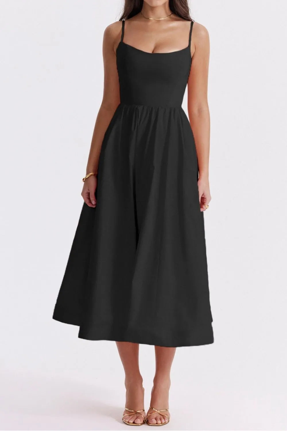 Floral Print Spaghetti Strap Midi Dress - Blushé Belle