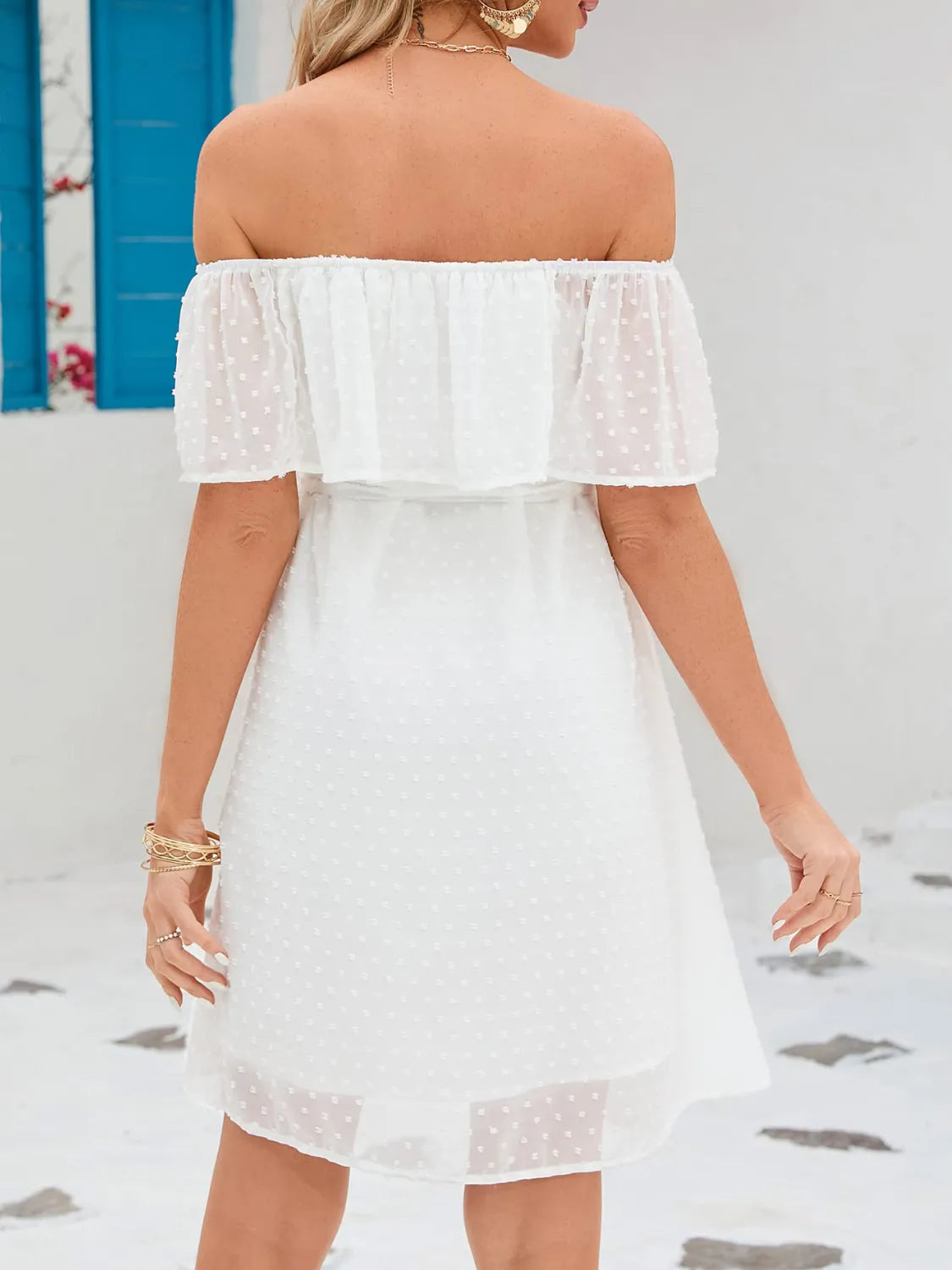 Off Should Short Sleeve Mini Dress - Blushé Belle