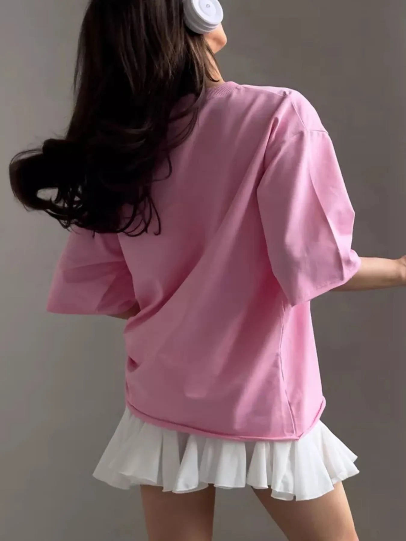Round Neck Half Sleeve Oversized T-Shirt - Blushé Belle