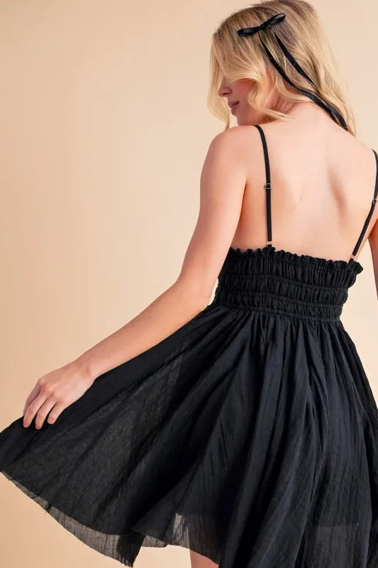 Aemi+Co Lace Detail Mini Cami Dress - Blushé Belle