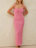 Frill Tie-Shoulder Maxi Dress - Blushé Belle