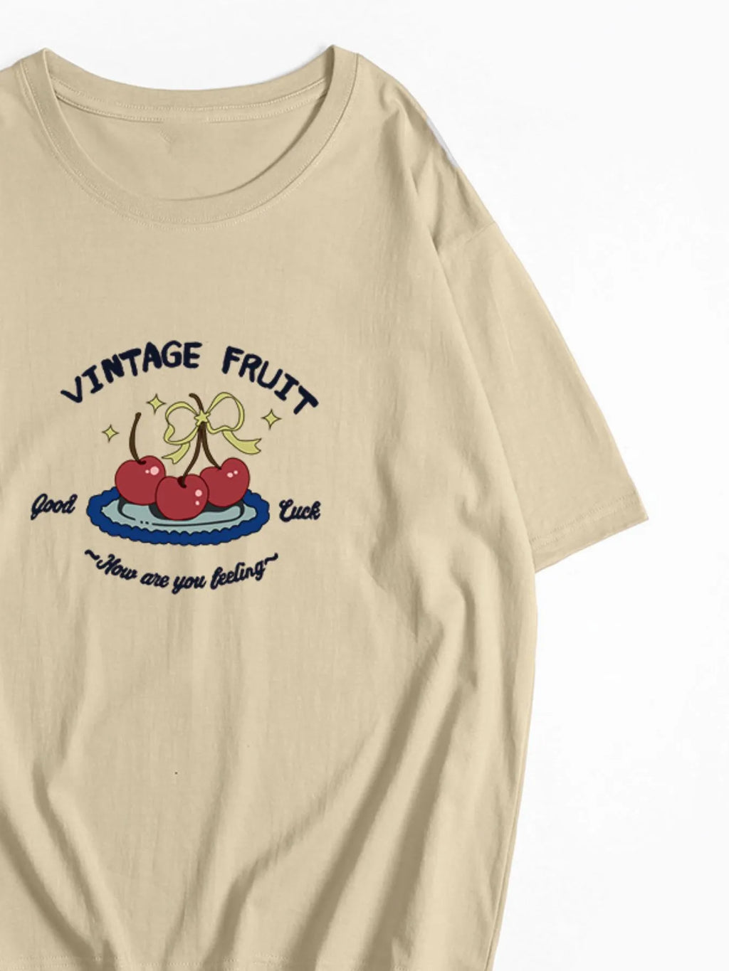 Plus Size Fruit Graphic Round Neck T-Shirt - Blushé Belle