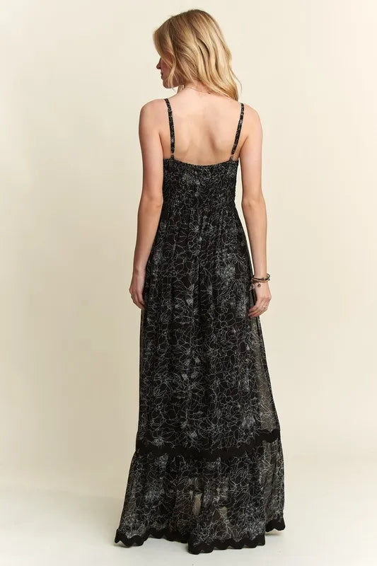 ADORA Floral Adjustable Strap Maxi Cami Dress - Blushé Belle