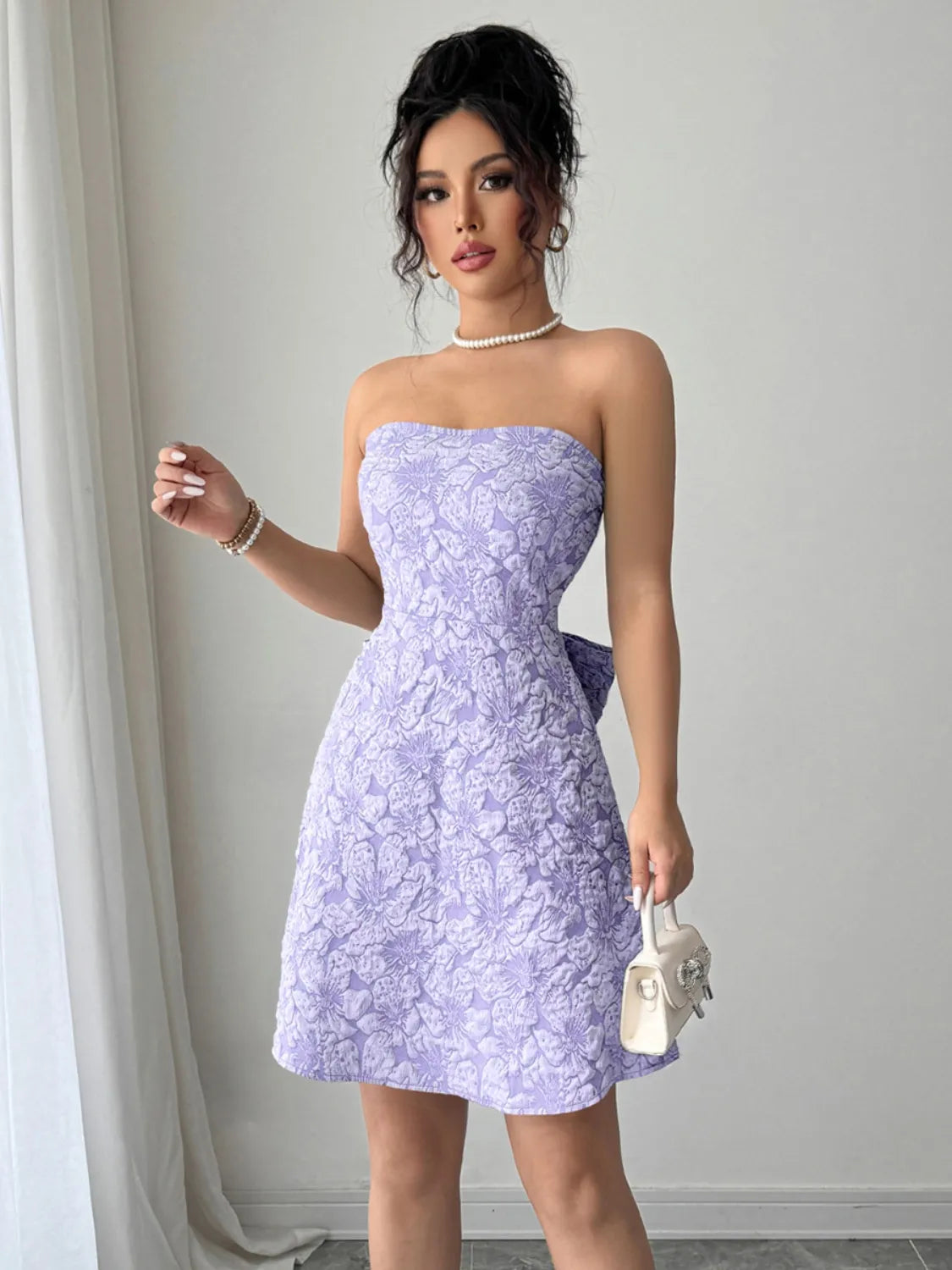 Bow Back Tube Mini Dress - Blushé Belle