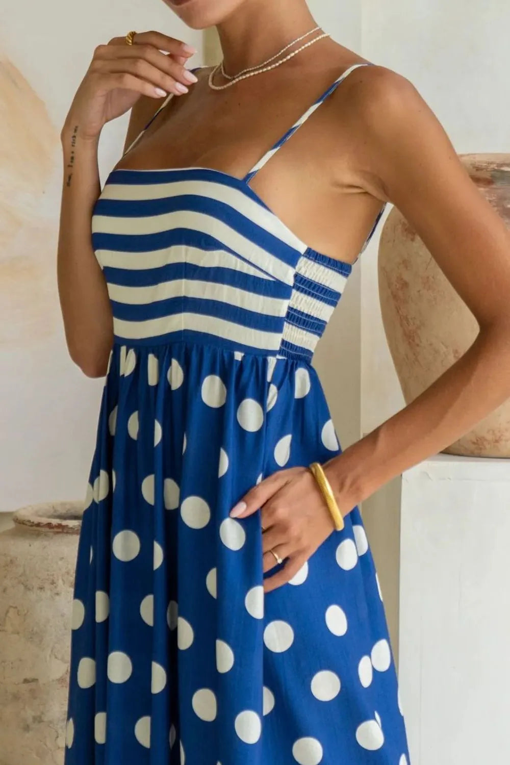 Polka Dot Square Neck Cami Dress - Blushé Belle