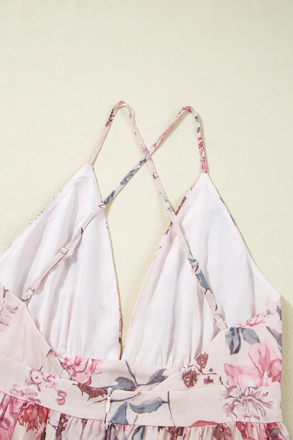 Floral Pleated Deep V Backless Maxi Dress - Blushé Belle