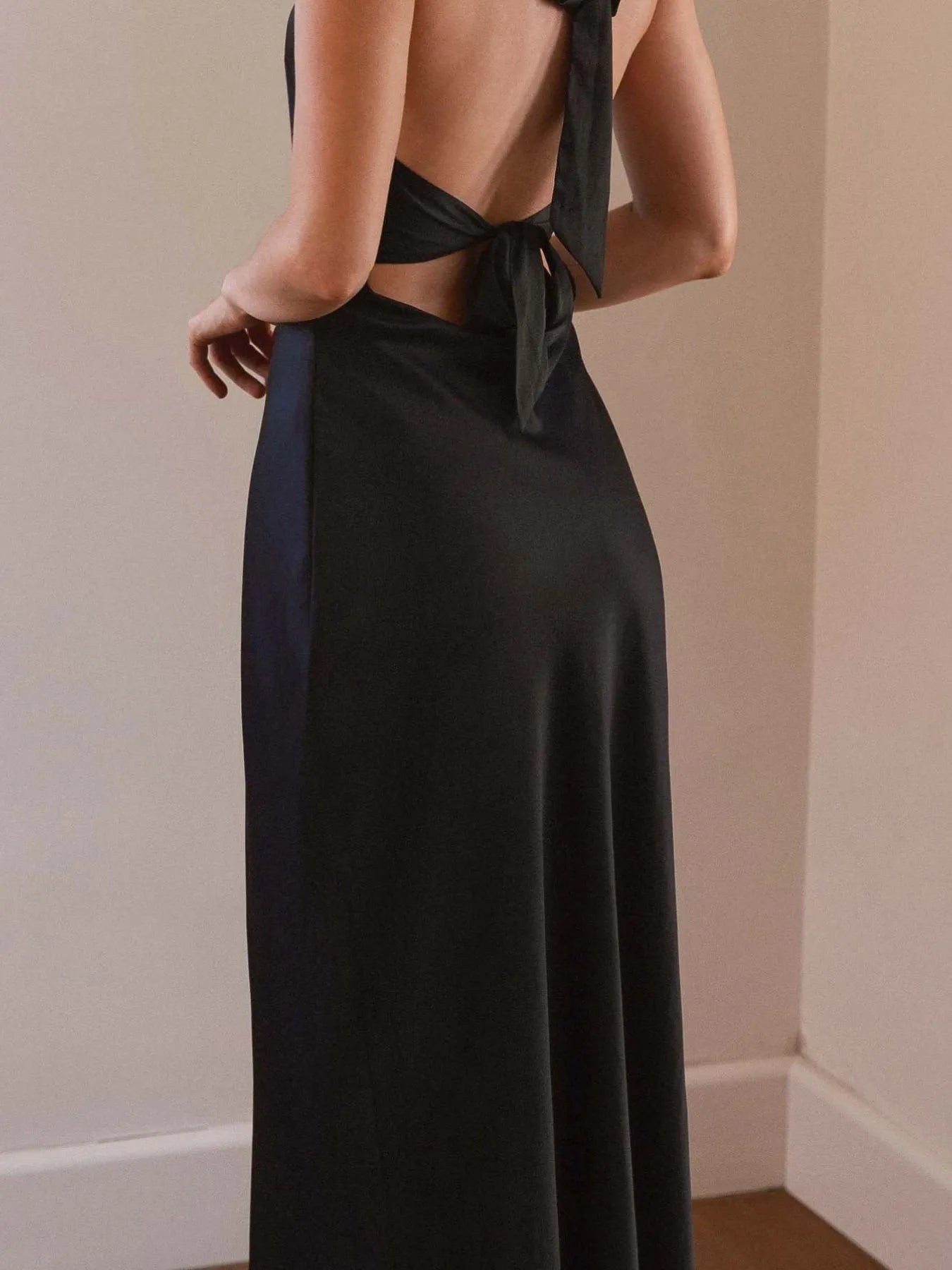Halter Neck Wrap Maxi Dress with Tie Detail - Blushé Belle