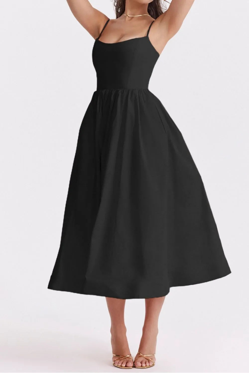 Floral Print Spaghetti Strap Midi Dress - Blushé Belle