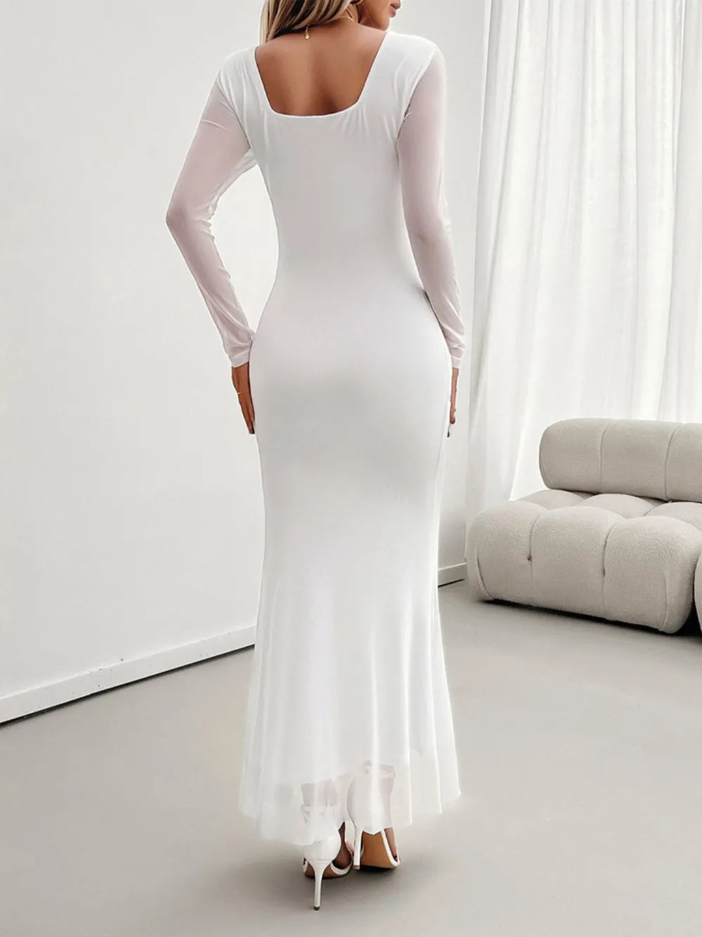 Devine Ruffled Surplice Long Sleeve Maxi Dress - Blushé Belle