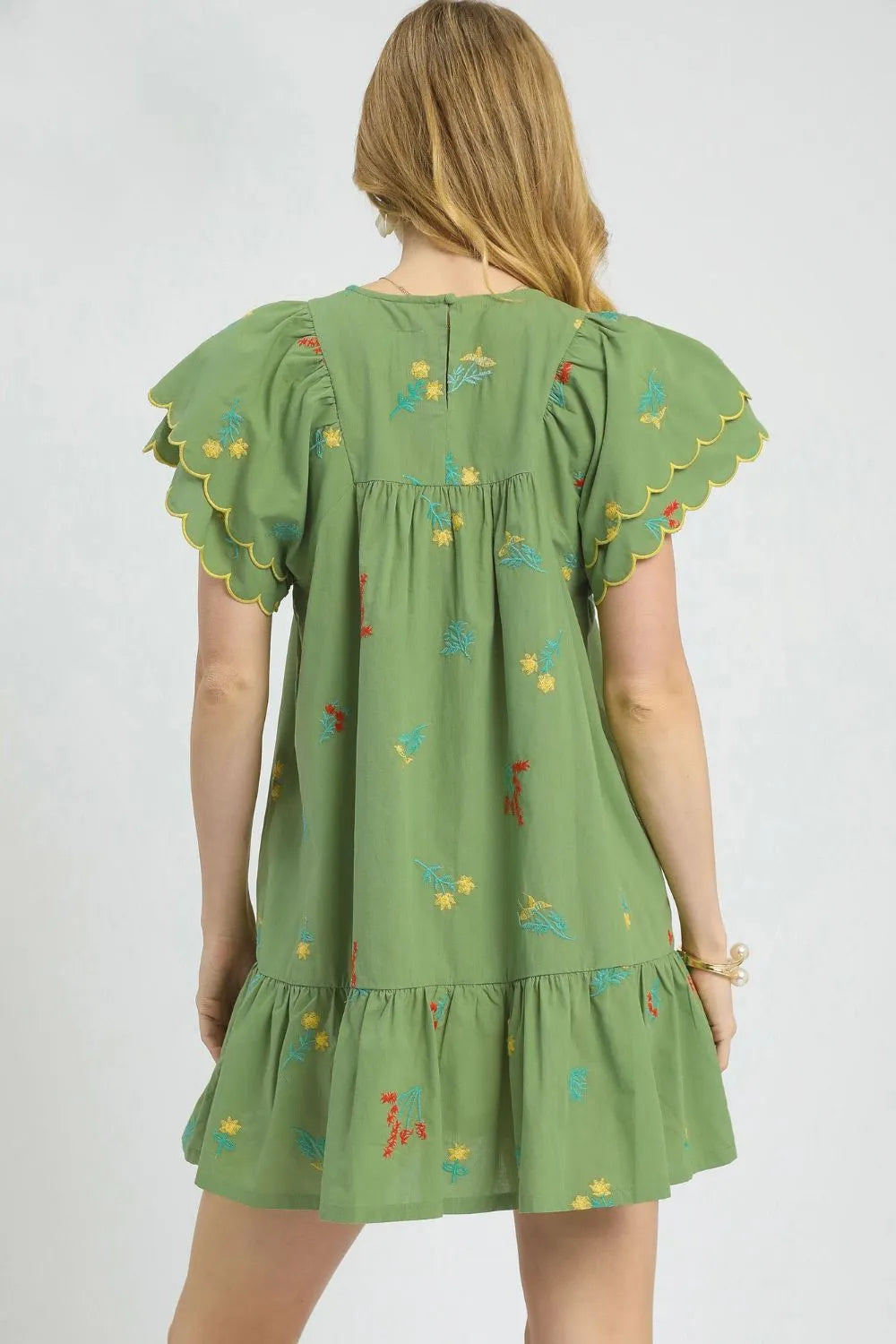 Umgee Floral Embroidered Short Sleeve Mini Dress - Blushé Belle