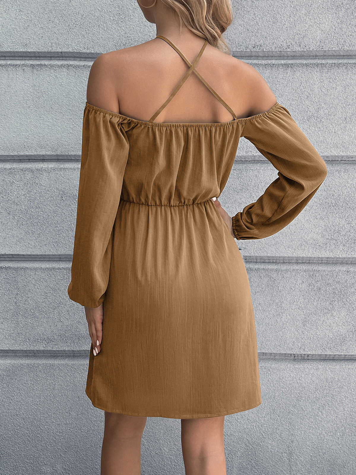 Ivy Lane Cold-Shoulder Crisscross Mini Dress - Blushé Belle