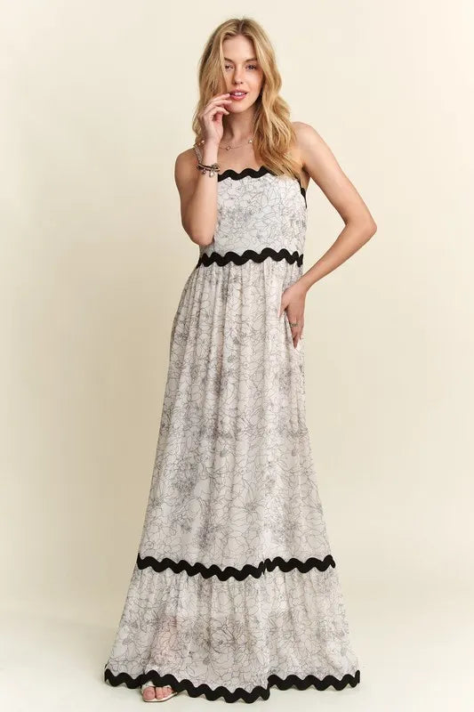 ADORA Floral Adjustable Strap Maxi Cami Dress - Blushé Belle