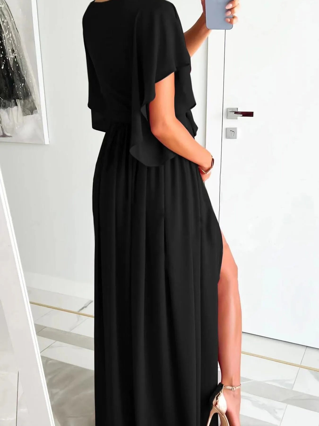 Flutter Sleeve Surplice Tie Waist Dress - Blushé Belle